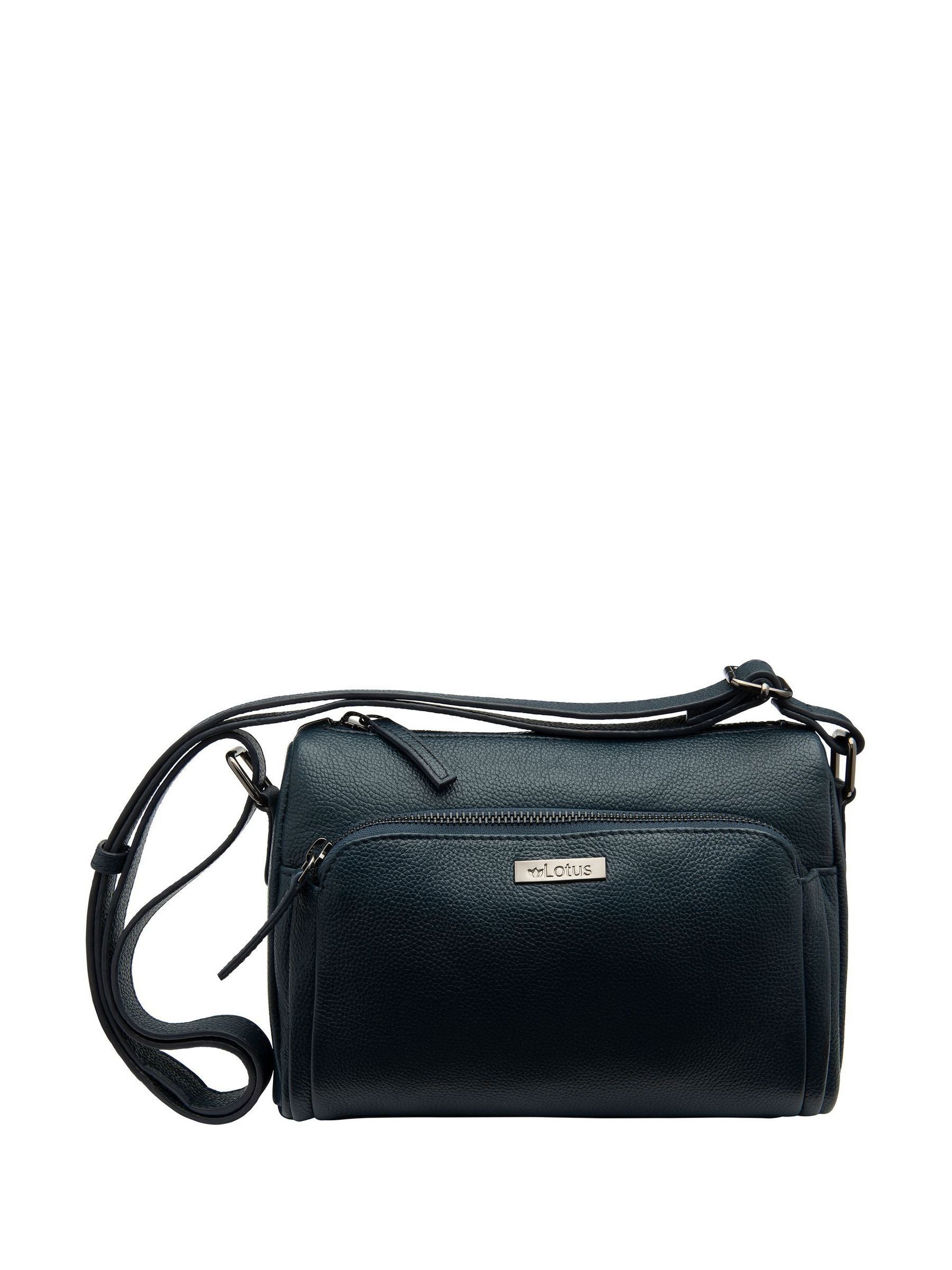 Lotus Black Leather Handbag