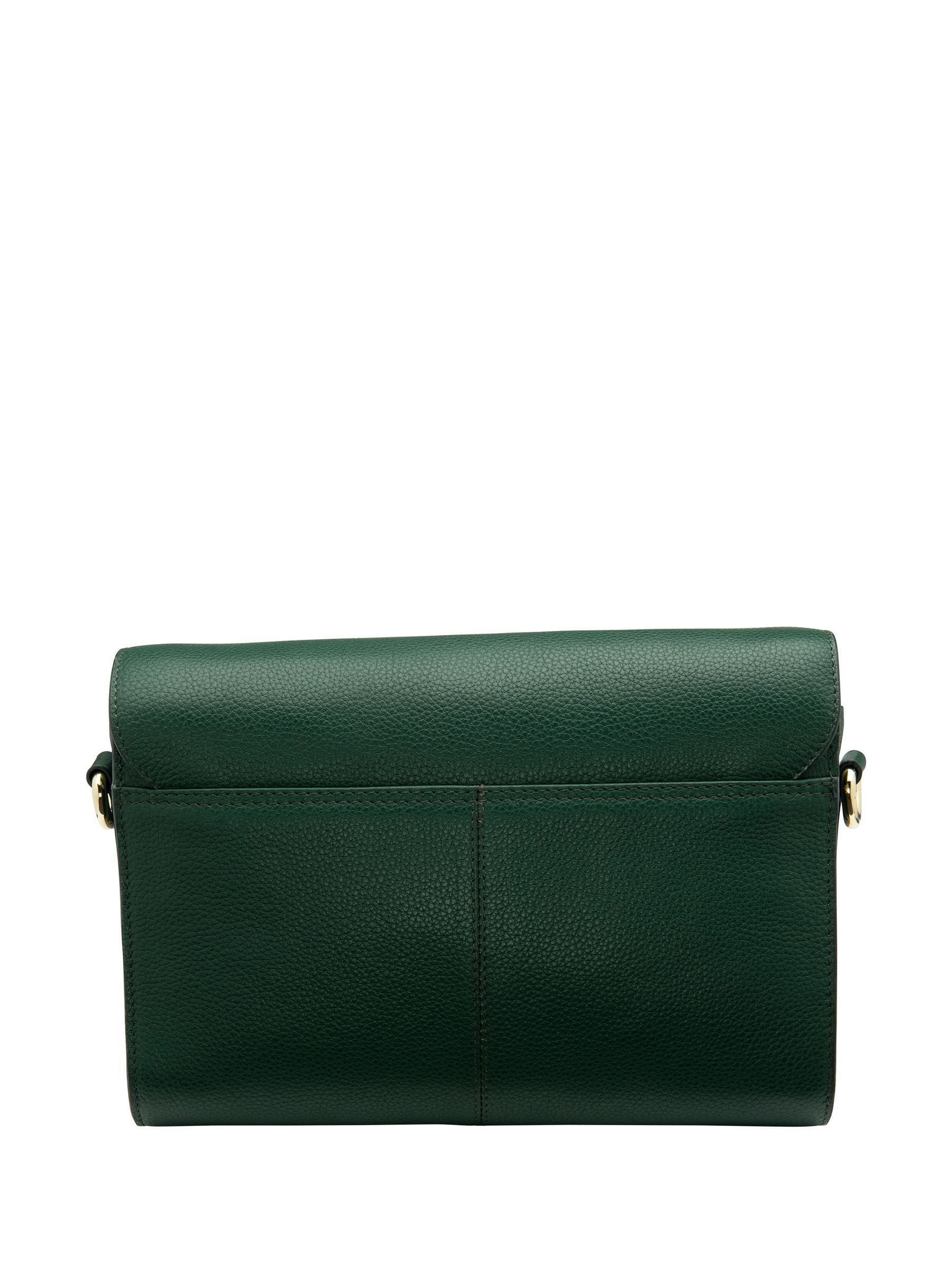 Lotus green leather handbag with detachable strap, imported from the UK