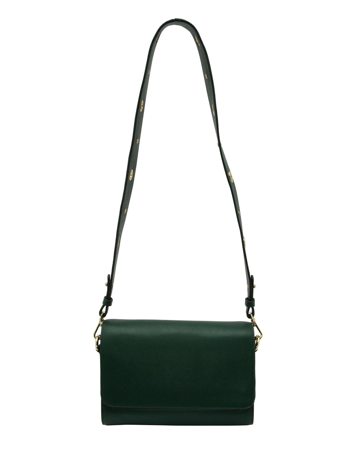 Lotus green leather handbag with detachable strap, imported from the UK