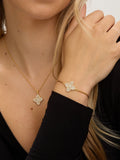 Jon Richard Gold Plated Crystal Clover Bracelet 10.6 Inch, UK version