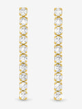 Jon Richard gold cubic zirconia round tennis earrings, UK version