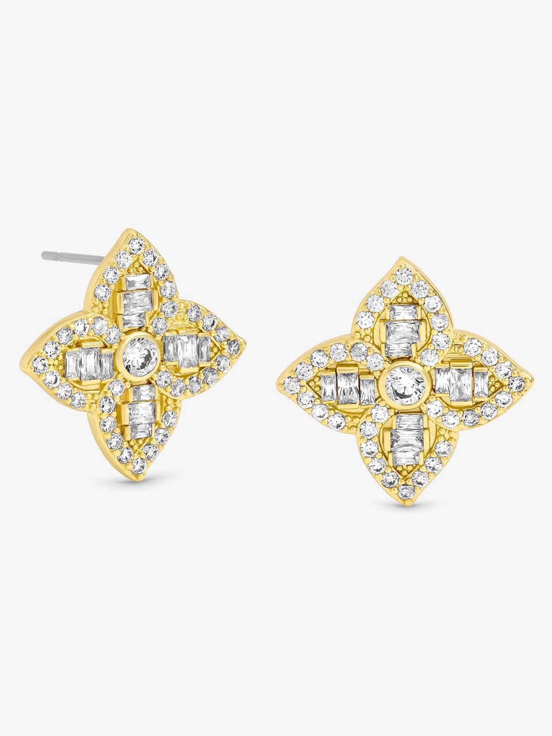 Jon Richard crystal clover earrings 20mm, UK version