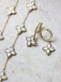 Jon Richard gold tone clover earrings 14mm x 24mm, UK version