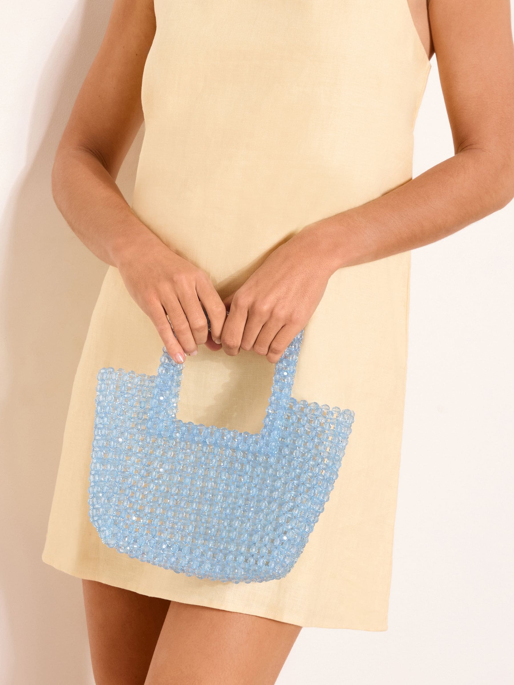 Lipsy blue beaded top handle bag - British product