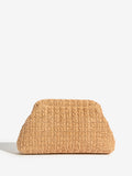 Lipsy natural raffia brown clutch bag with chain strap - British product