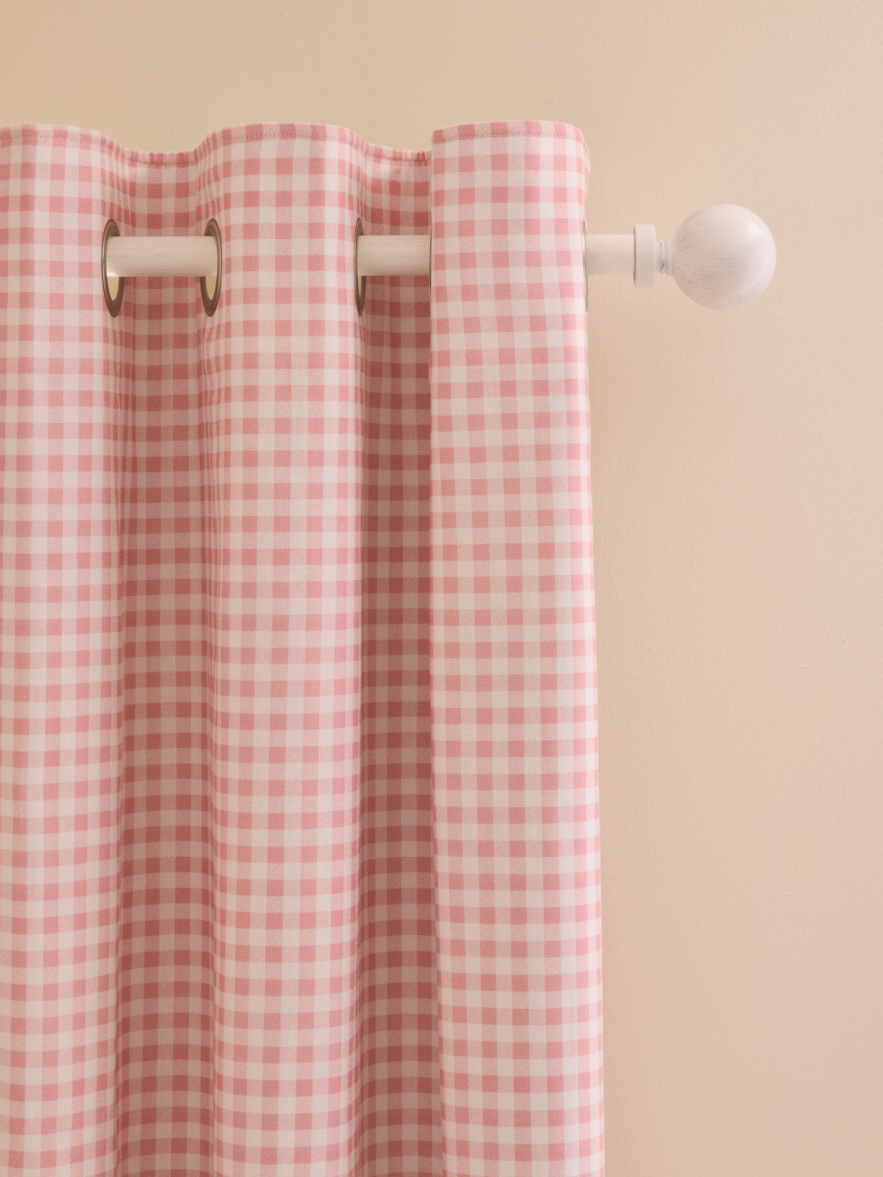 Jojo Maman Bébé pink gingham blackout lined curtains - British product