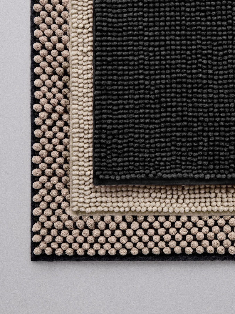 Bobble bath mat set 3 pack black and natural, UK version