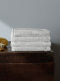 The Set Sage Green Popcorn Textured 100% Cotton Hand Towels - 4 Pack, 50x90cm