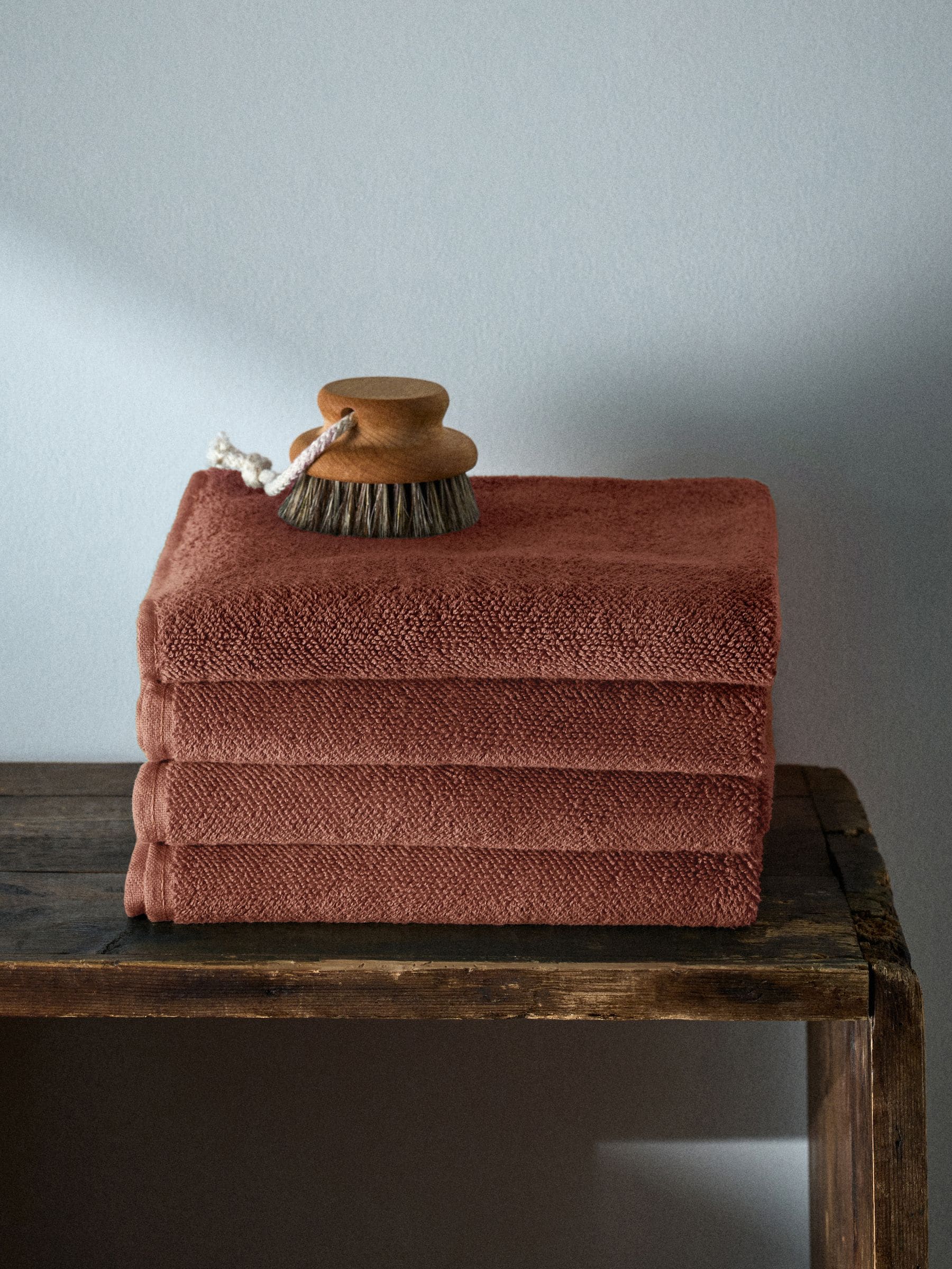 The Set Sage Green Popcorn Textured 100% Cotton Hand Towels - 4 Pack, 50x90cm