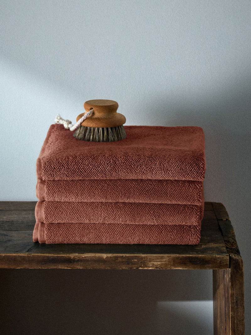 The Set Sage Green Popcorn Textured 100% Cotton Hand Towels - 4 Pack, 50x90cm