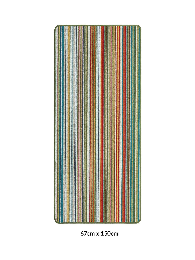 My Mat green stripe doormat runner in Candy design (British brand)