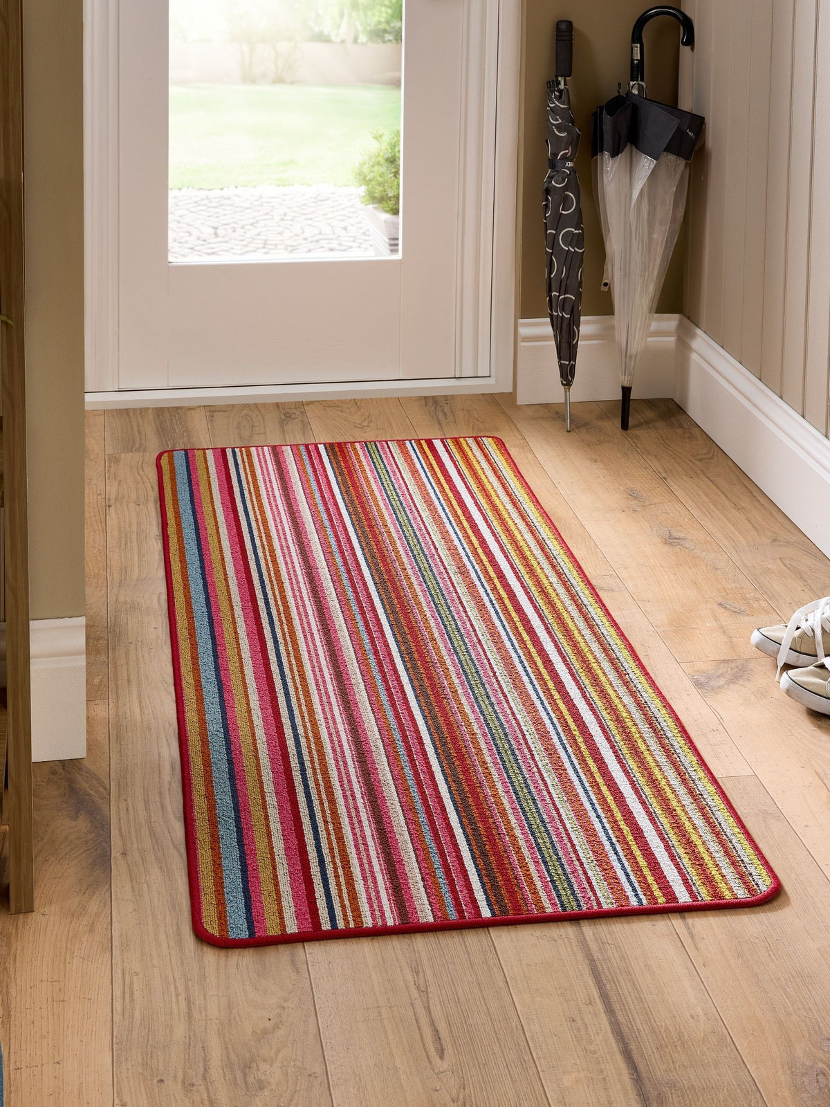 My Mat Candy Multi Bright Stripe runner, imported from the UK
