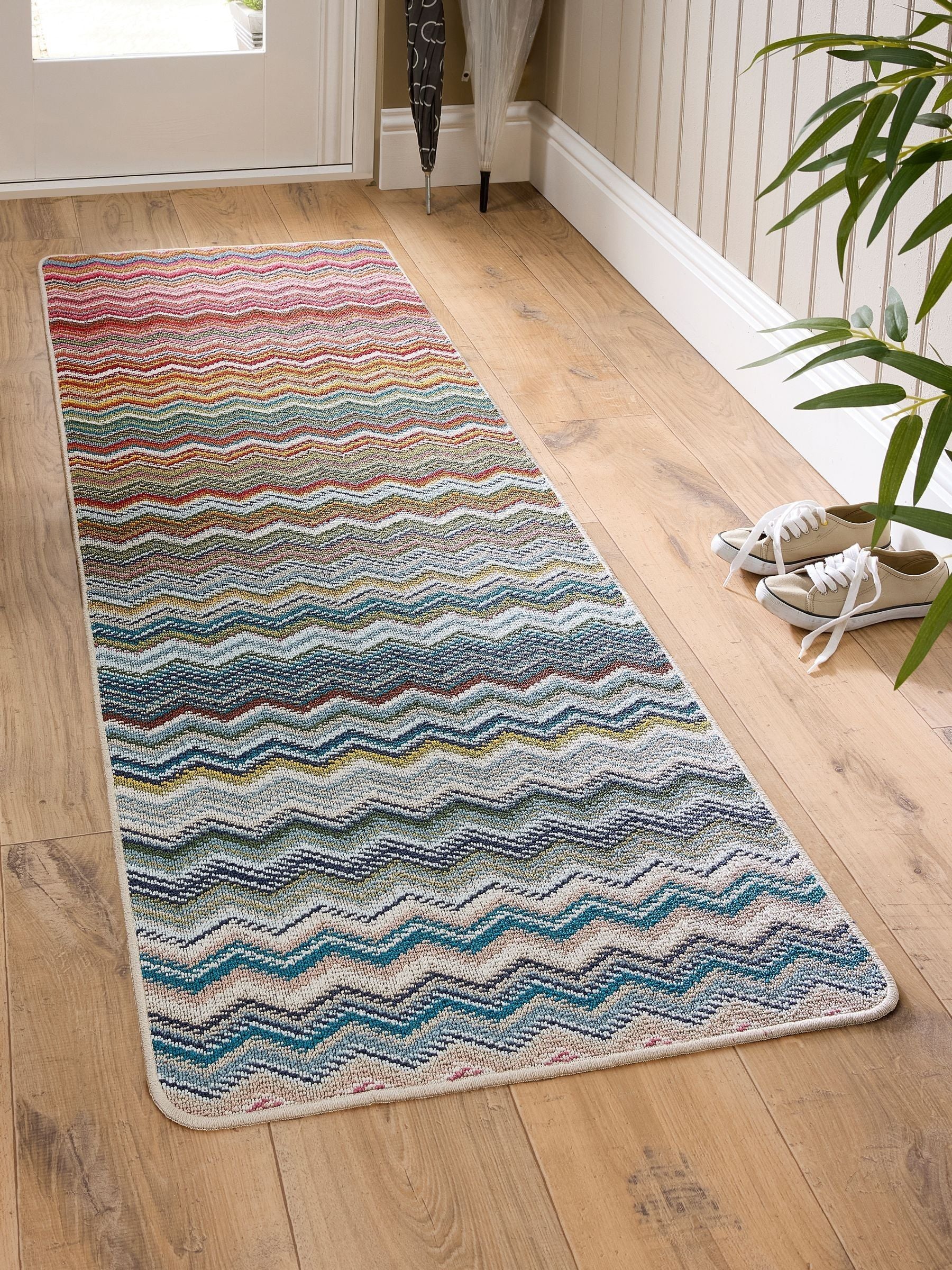 My Mat Candy Rainbow Zig Zag runner 200x67cm - British product