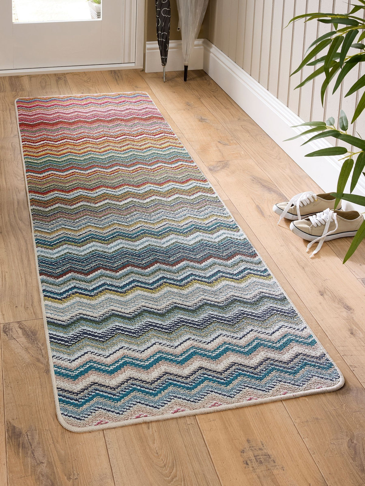 My Mat Candy Rainbow Zig Zag runner 200x67cm - British product