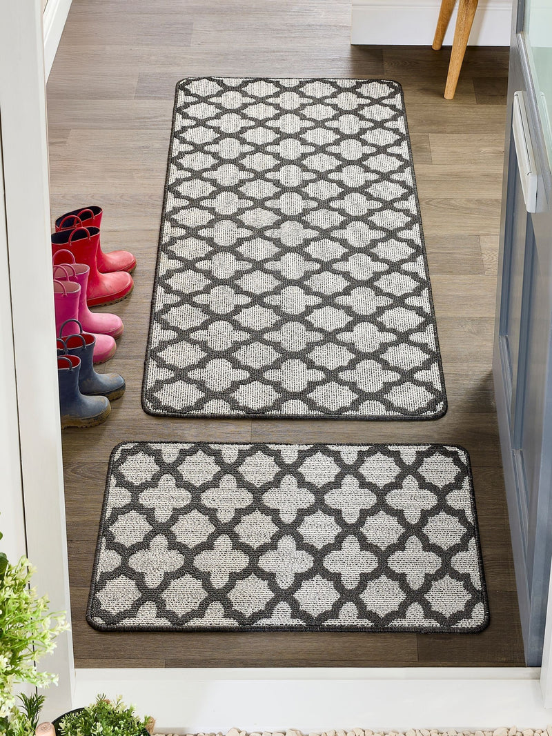 My Mat Charcoal Moroccan Tile Runner