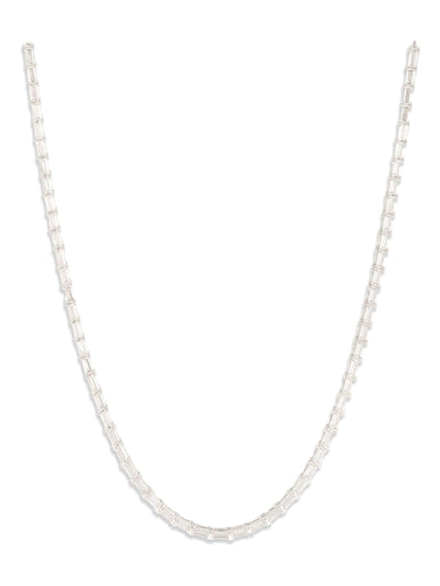 Next Lauren Ralph Lauren Silver Tone Crystal Baguette Flex Necklace 17 inch- Buy online at McGrocer