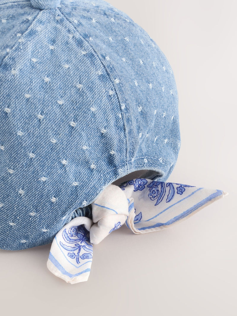children's blue scarf back cap 3-16 years, imported from the UK