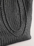 Black N. premium leather weave shoulder bag, imported from the UK