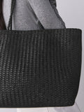 Black N. premium leather weave shoulder bag, imported from the UK