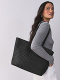 Black N. premium leather weave shoulder bag, imported from the UK
