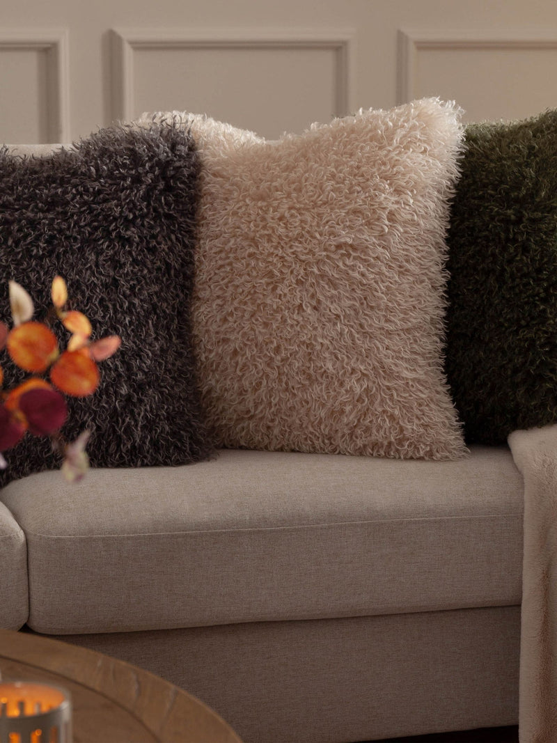 Furn Grey Rowan faux fur cushion 50x50cm, UK version