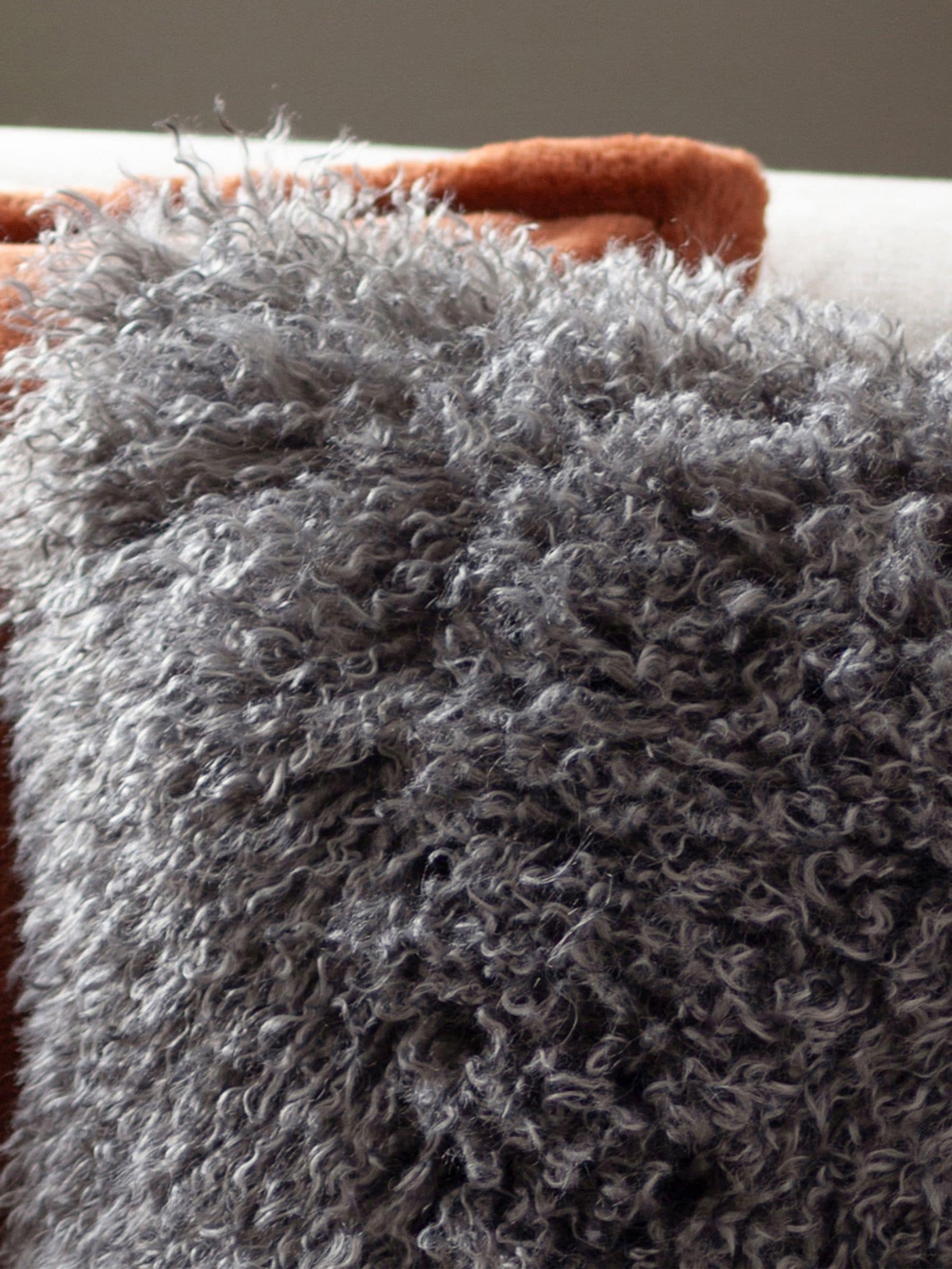 Furn Grey Rowan faux fur cushion 50x50cm, UK version