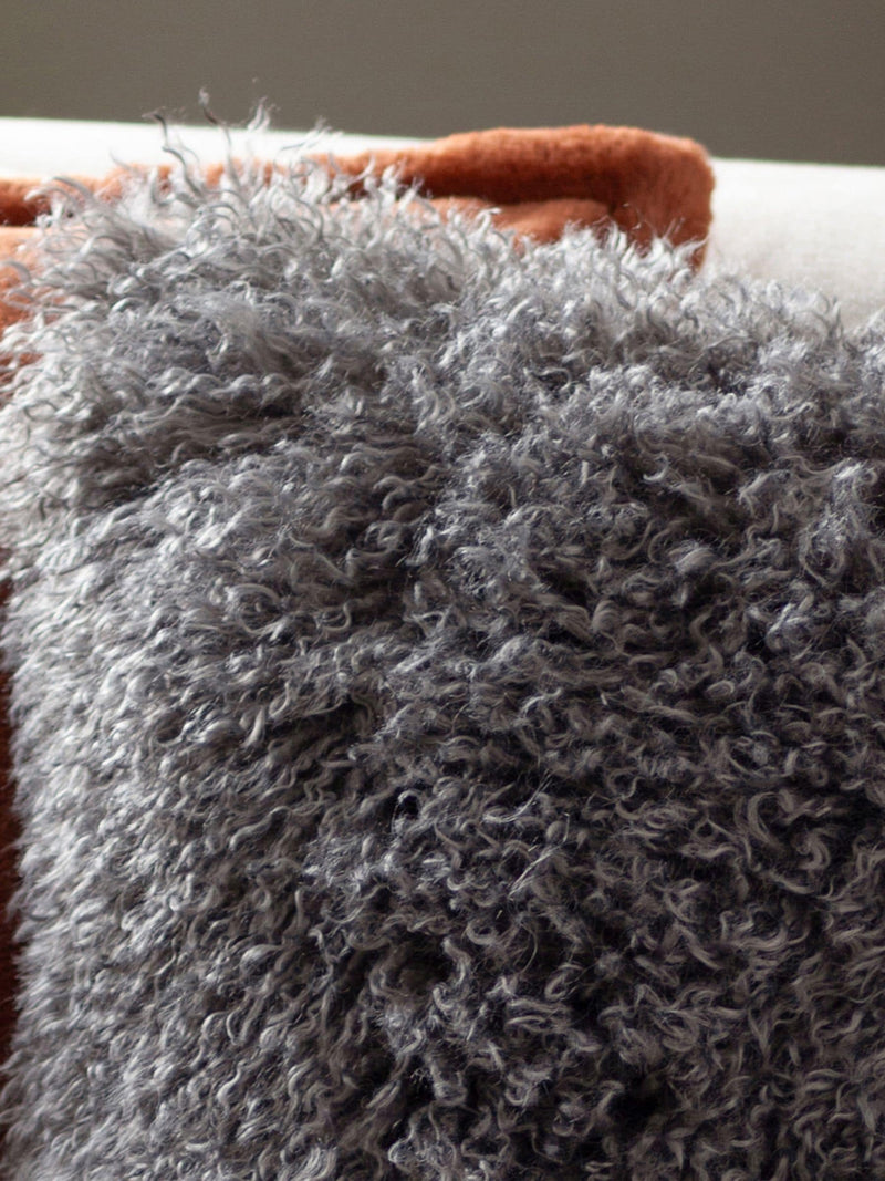 Furn Grey Rowan faux fur cushion 50x50cm, UK version