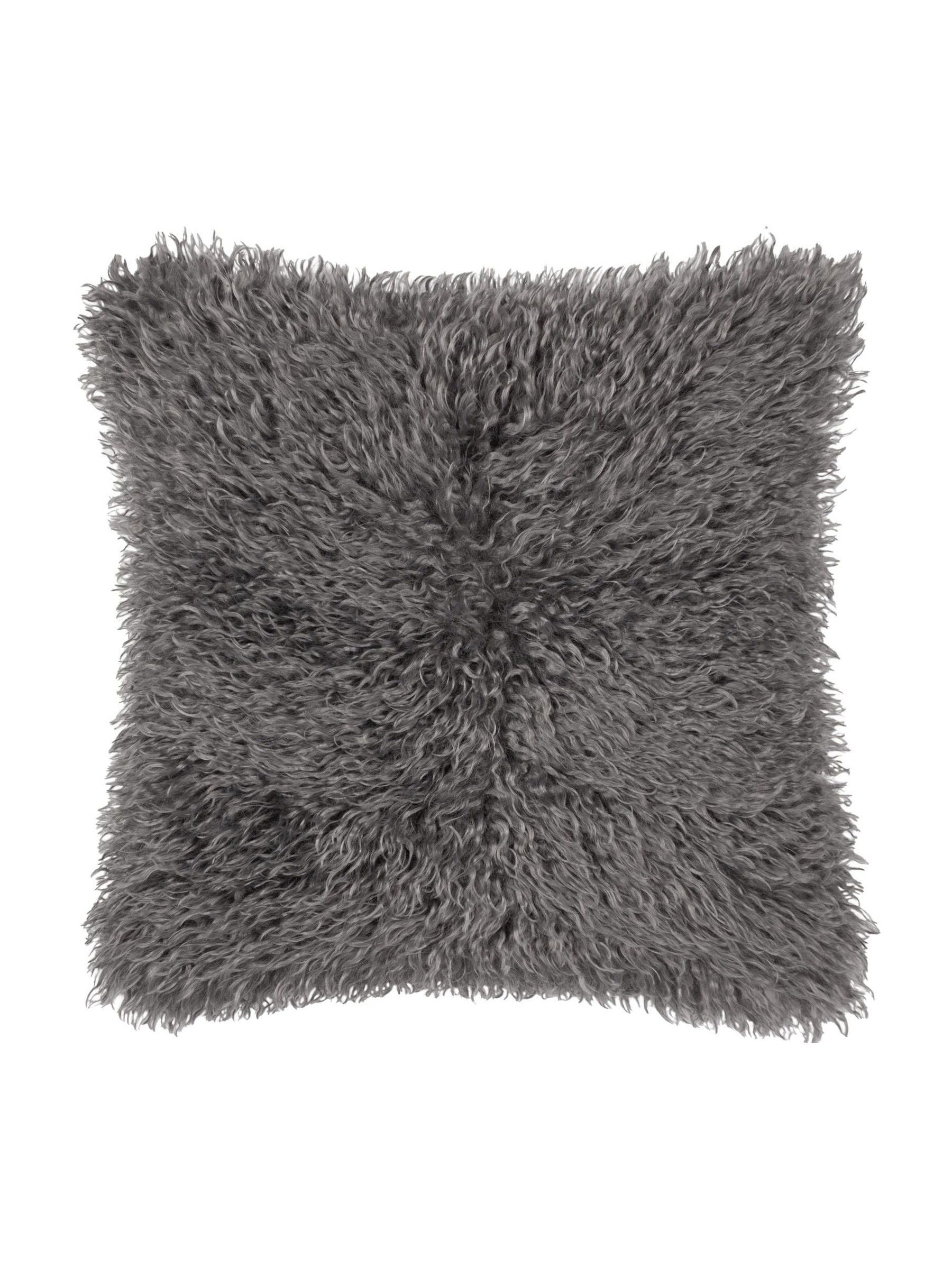 Furn Grey Rowan faux fur cushion 50x50cm, UK version