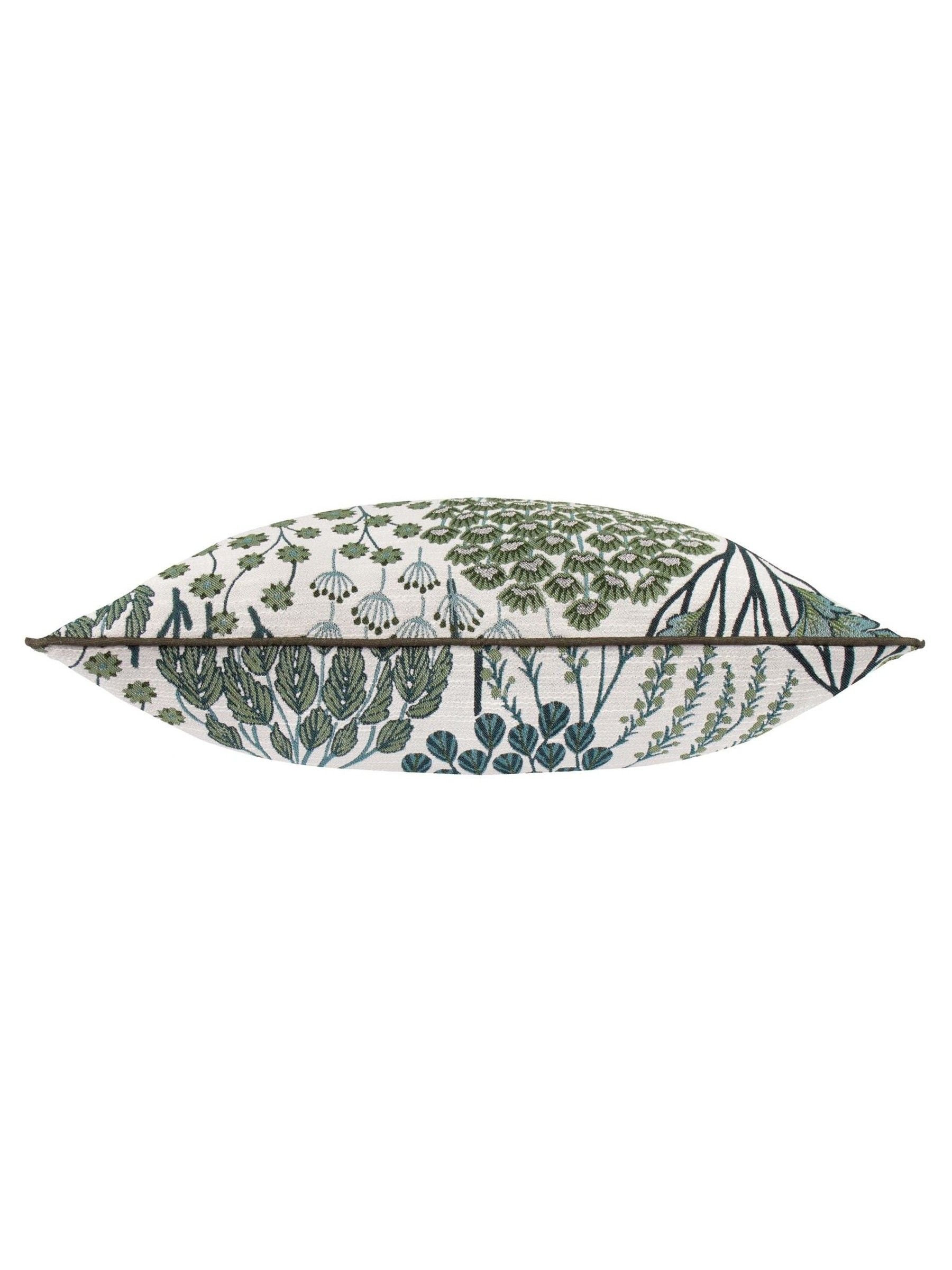 Wylder Thyme/Mineral Green Ophelia Floral Jacquard Cushion