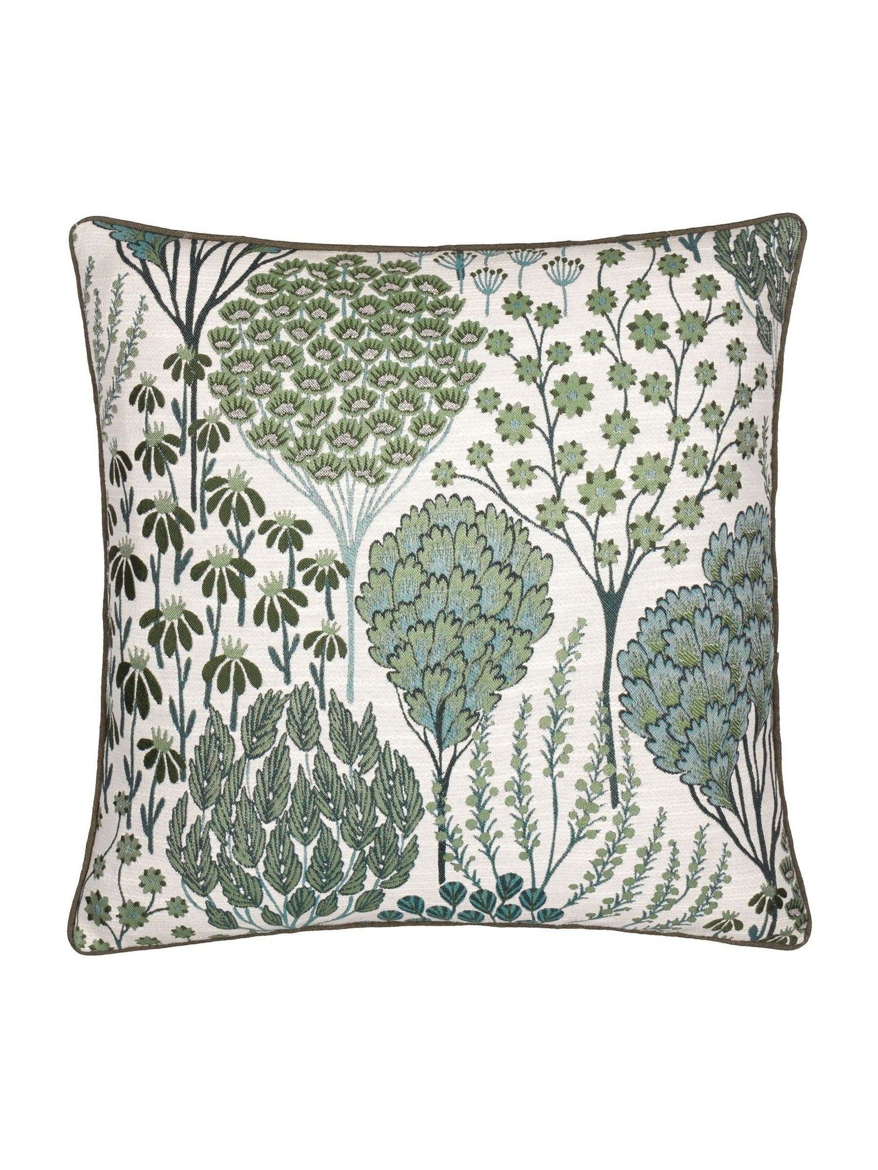 Wylder Thyme/Mineral Green Ophelia Floral Jacquard Cushion