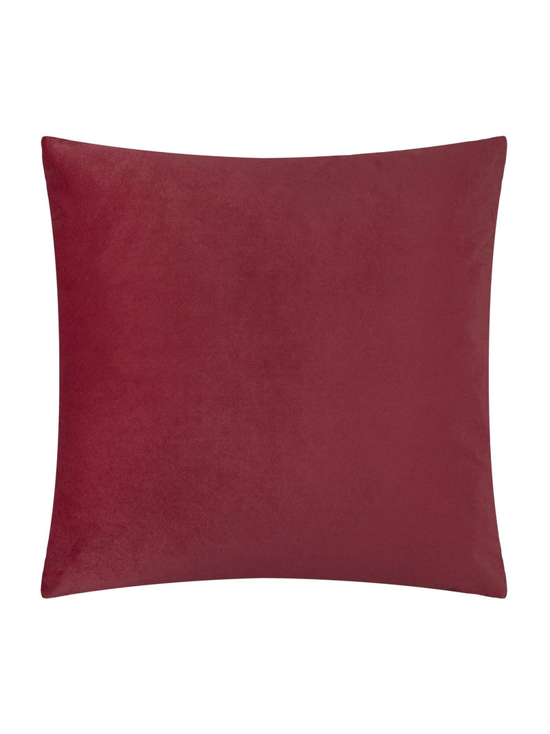 Paoletti burgundy evoke cut velvet cushion 55cm, imported from the UK