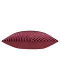 Paoletti burgundy evoke cut velvet cushion 55cm, imported from the UK