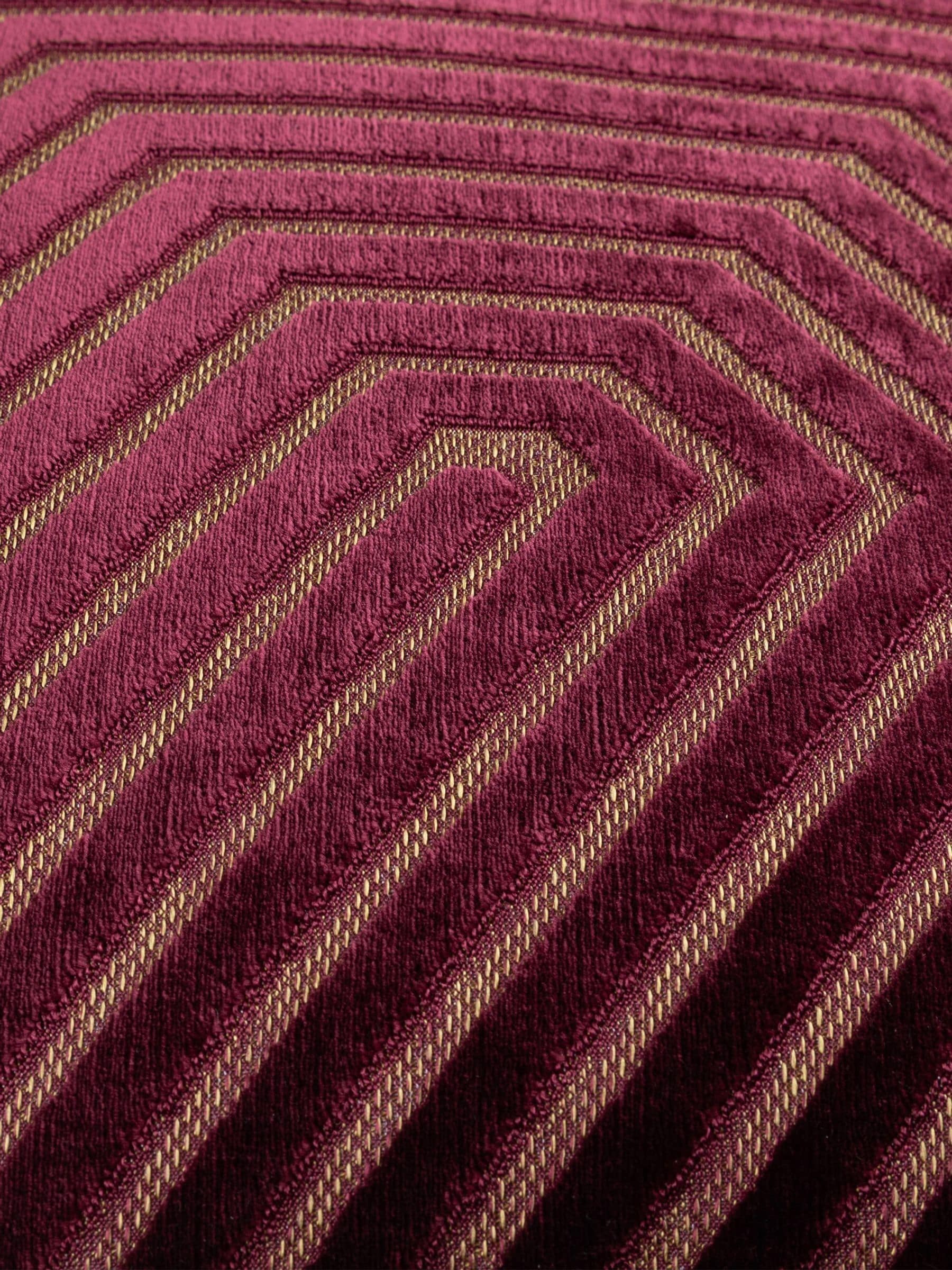 Paoletti burgundy evoke cut velvet cushion 55cm, imported from the UK