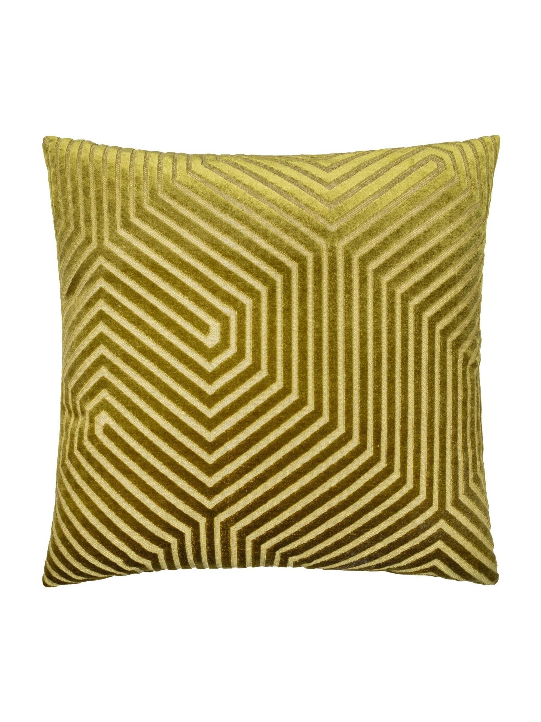 Paoletti Evoke cut velvet cushion olive 55cm (British brand)