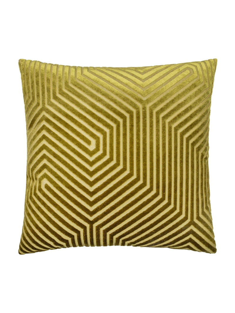 Paoletti Evoke cut velvet cushion olive 55cm (British brand)