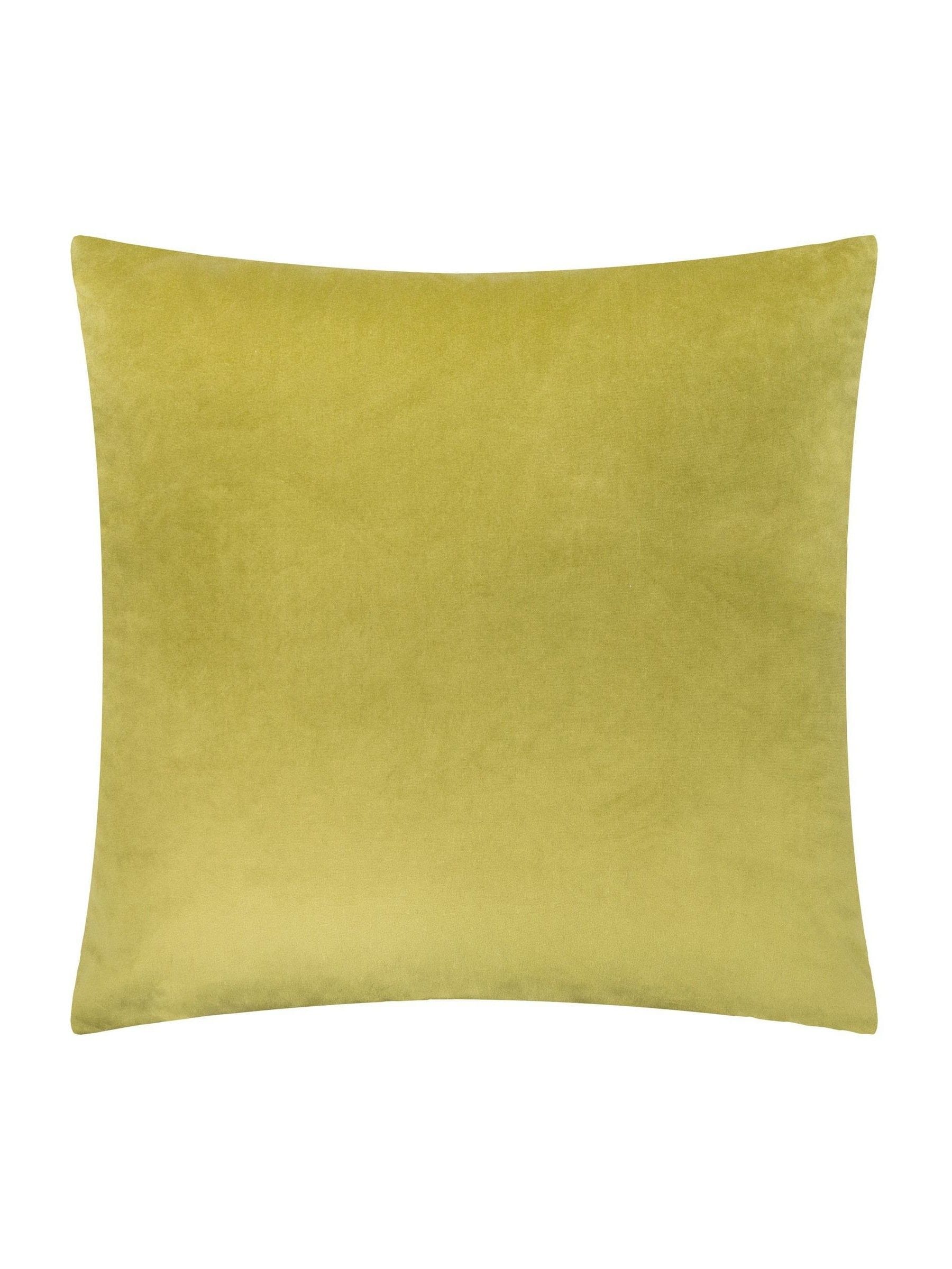 Paoletti Evoke cut velvet cushion olive 55cm (British brand)