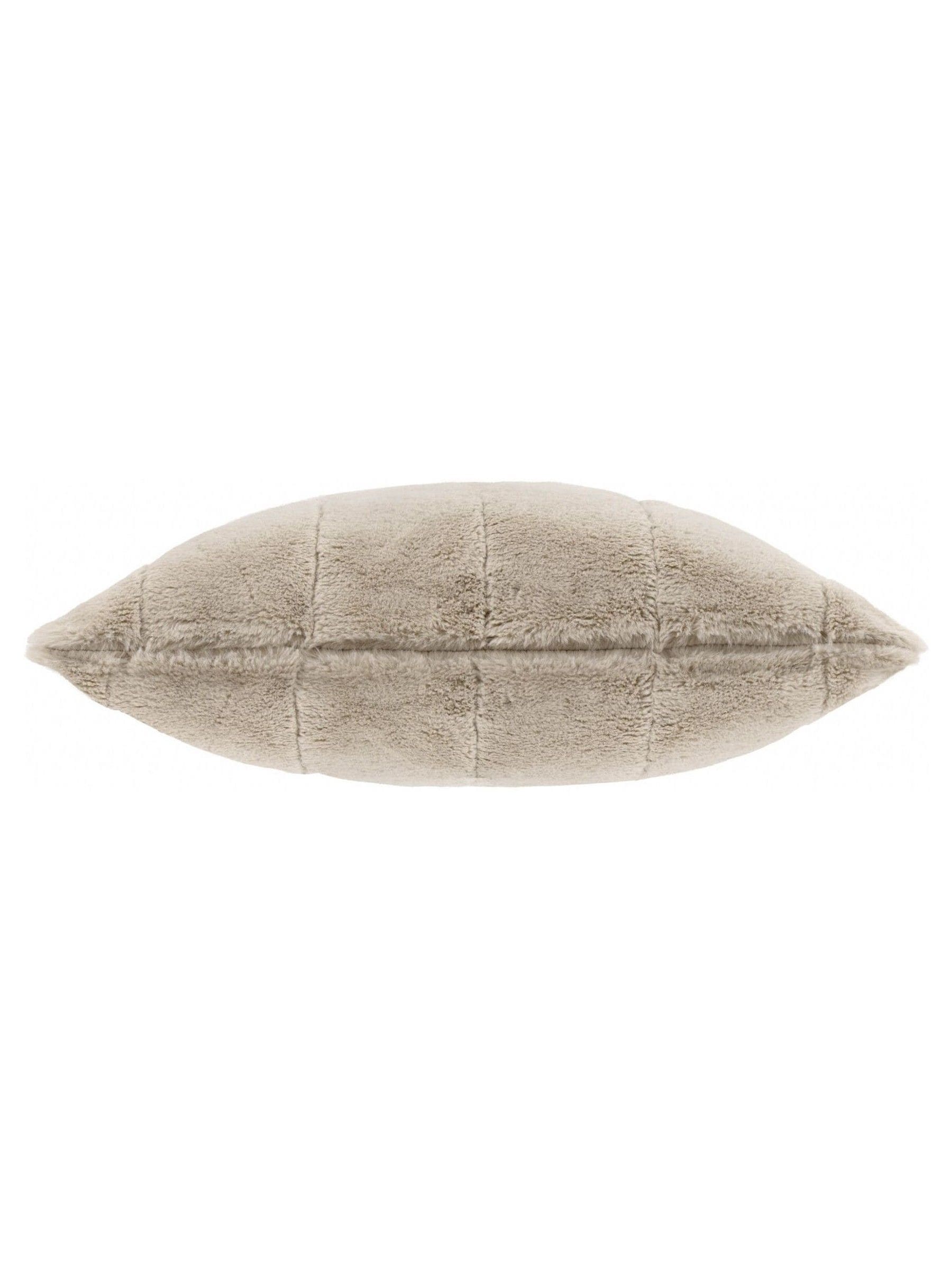 Paoletti Oatmeal Empress faux fur cushion - British product