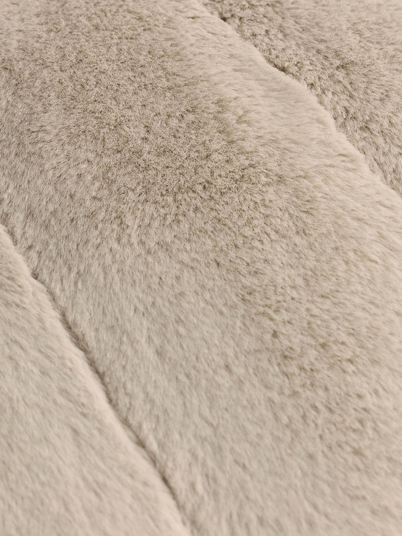Paoletti Oatmeal Empress faux fur cushion - British product