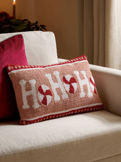 Next Furn Red Candy Fa la La Christmas Cushion 30x50cm- Buy online at McGrocer