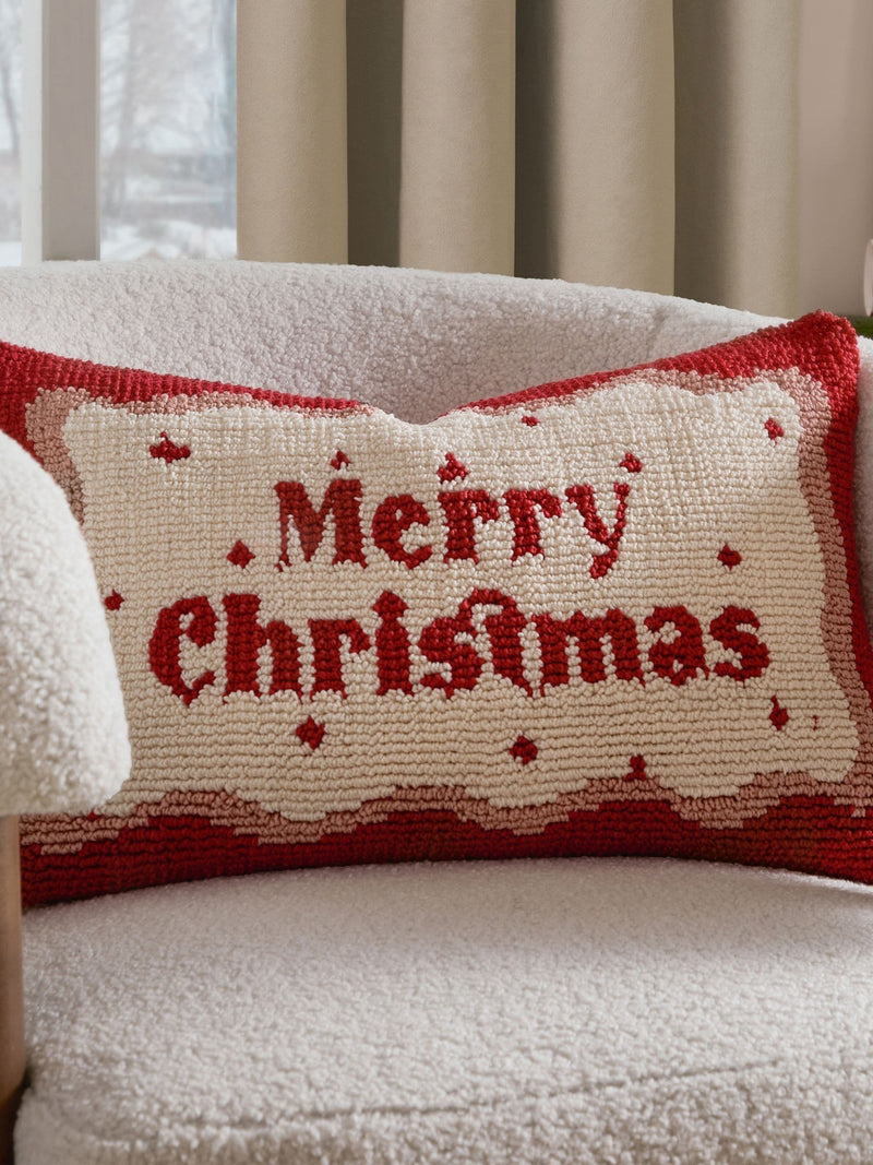 Furn Candy Merry Christmas tufted cushion, imported from the UK