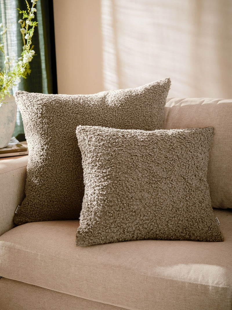 Yard Taupe Brown Cabu Chunky Boucle Cushion