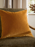 Paoletti Brick Savoy Stripe Velvet Cushion 50cm x 50cm