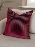 Paoletti Brick Savoy Stripe Velvet Cushion 50cm x 50cm