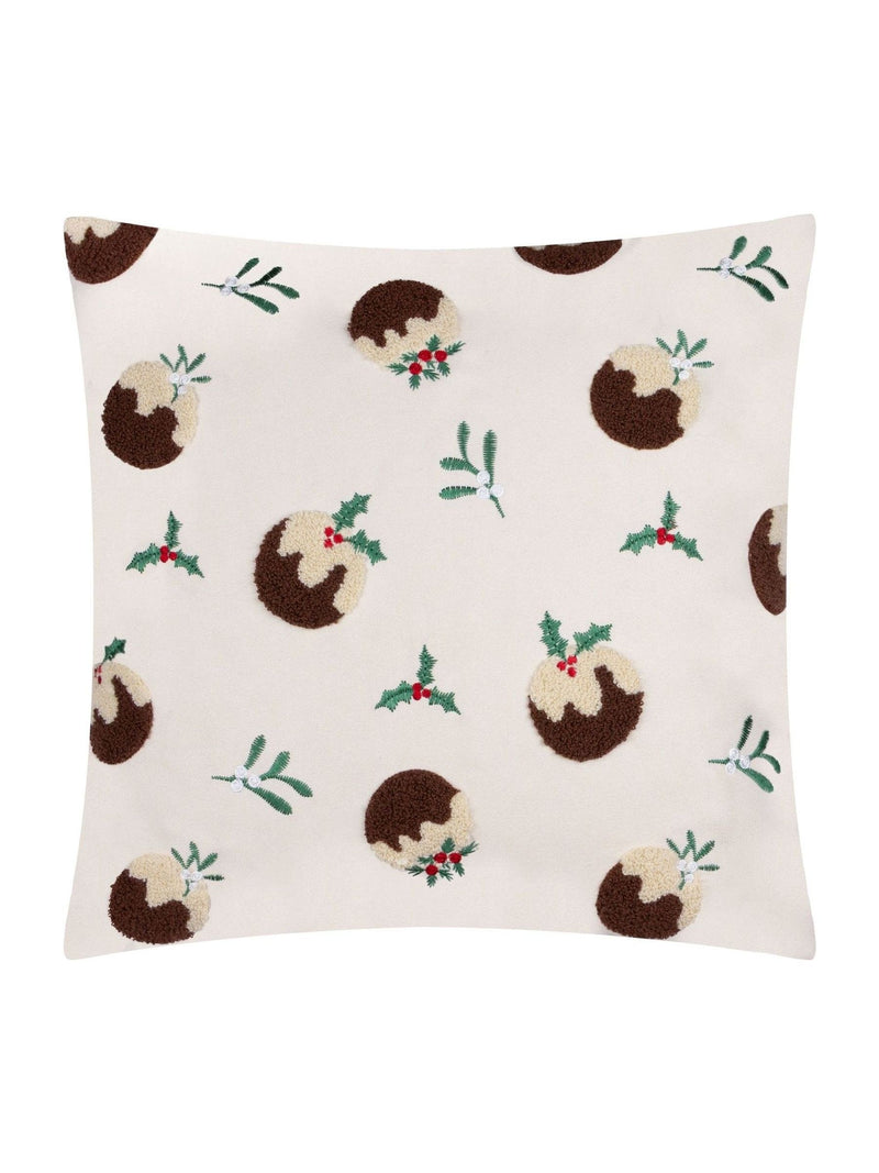 Furn multicolour Christmas pudding tufted cushion (British brand)