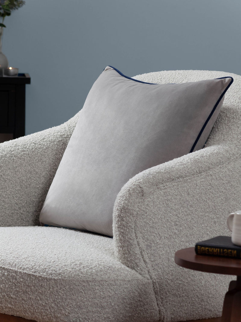 Furn Silver Navy Meridian Velvet 45 x 45cm Cushion
