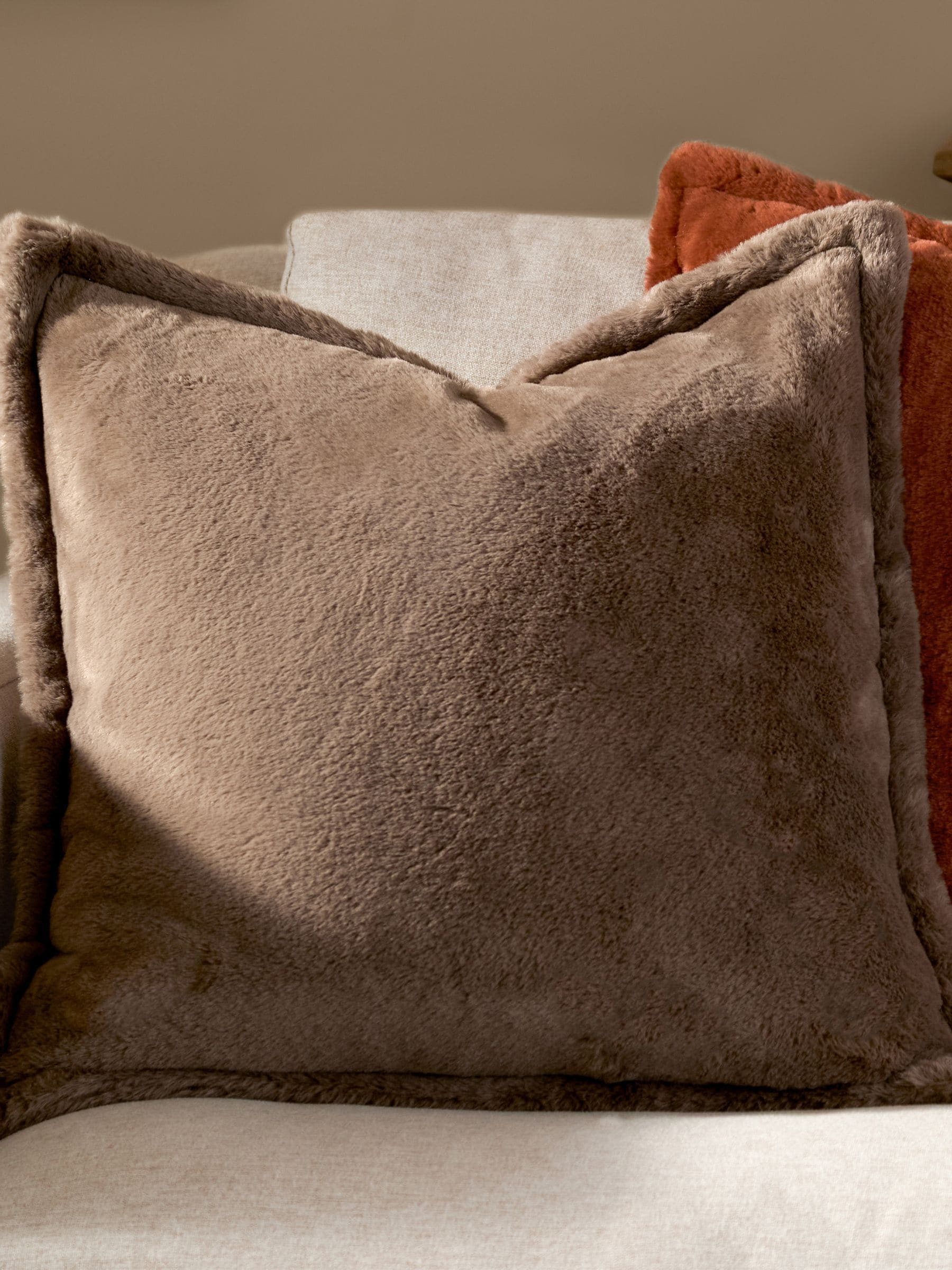 Furn Mocha Brown Kallu Faux Fur 45 x 45cm Cushion