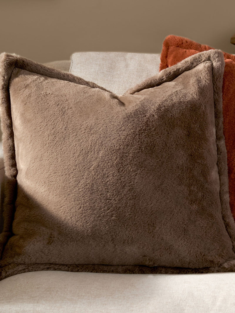 Furn Mocha Brown Kallu Faux Fur 45 x 45cm Cushion