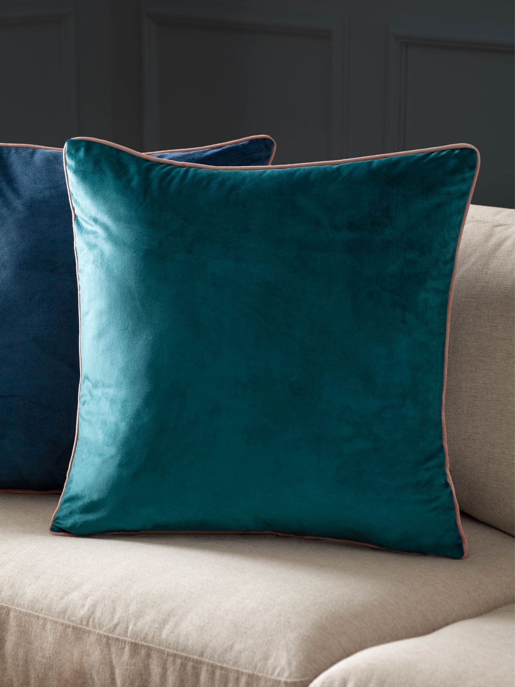 Furn Teal Blush Meridian Velvet 45 x 45cm Cushion
