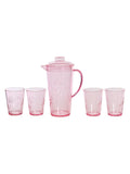 Decoris pink pitcher and glasses set plastic - British product