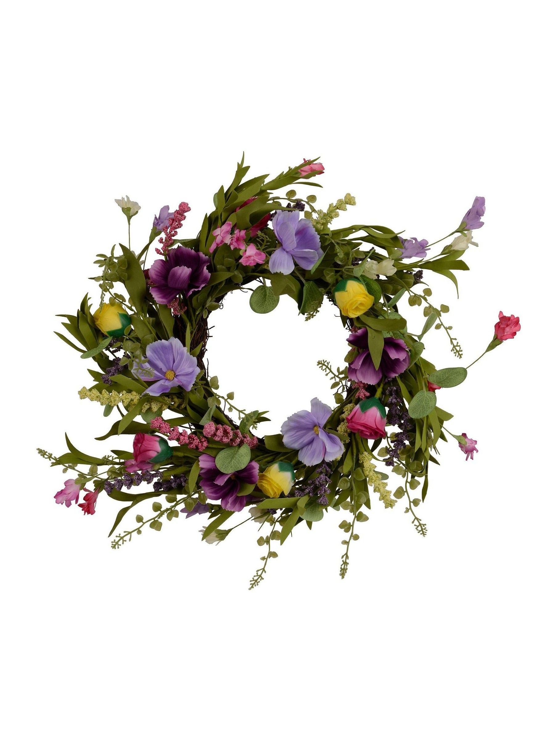 Decoris wild flower wreath 55cm artificial (British brand)
